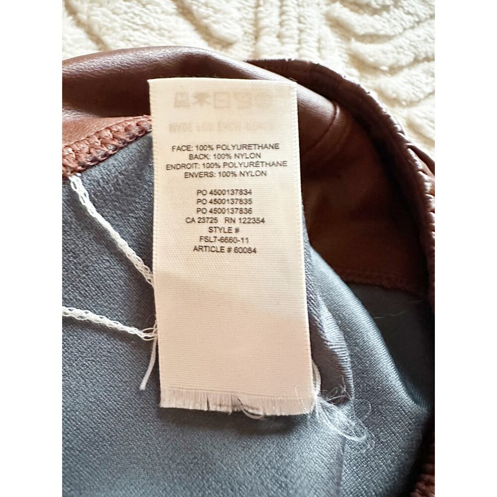 Aritzia Wilfred Free Daria Pant Brown High Rise Vegan Leather Leggings Size S - Picture 4 of 7